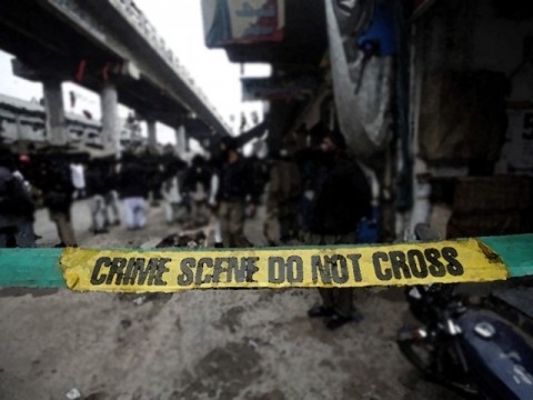 Blast spot sealed after bombing. File Pic