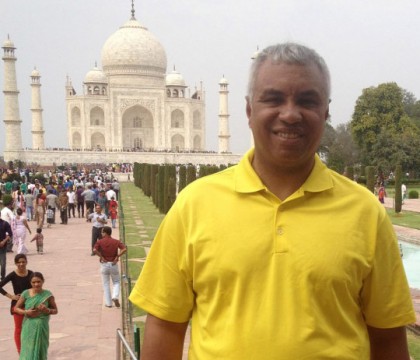 Manny Encarnacion near Taj Mahal in India. File Pic