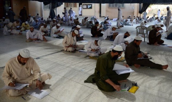 Students studying in seminaries in Pakistan. File Pic