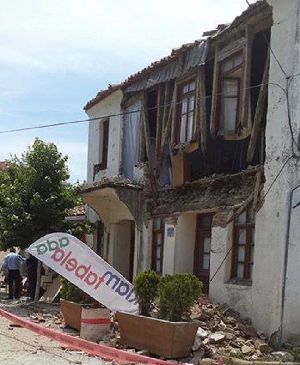 Turkish Aegean island Gokceada old homes affected by quake 24 / 05 / 2014 Turkish Aegean island Gokceada old homes affected by quake 24 / 05 / 2014