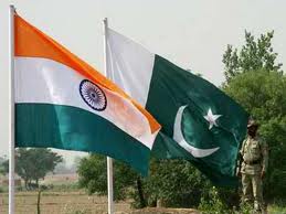 India, Pakistan flags. 