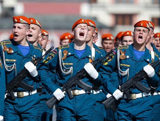 Russian servicemen march during the Victory Day parade in Moscow's Red Square Russian servicemen march during the Victory Day parade in Moscow's Red Square