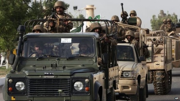 Pakistani soldiers on move. File Pic