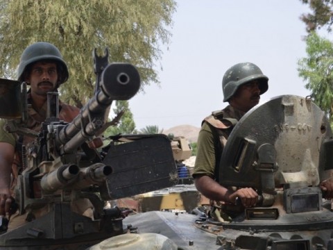 Pakistani soldiers manning a firing station in North Waziristan agency. File Pic