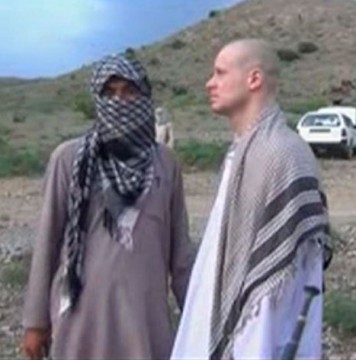 US Sergeant Bowe Bergdahl minute before his release at Afghan border.  File pic