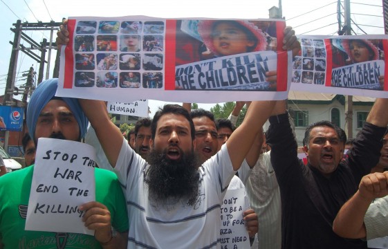 Anti-Israel protest in Indian Kashmir. File Pic