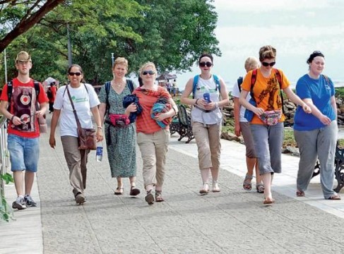 Foreign tourists in India. File Pic