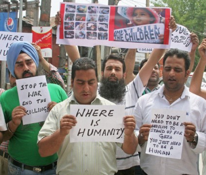 Anti-Israel protest in Indian Kashmir. File Pic