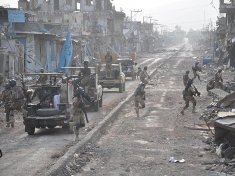 Pakistan soldiers during clearing up operation in North Waziristan. File pic