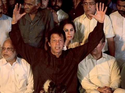 Pakistan politician Imran Khan has called for freedom march. File pic