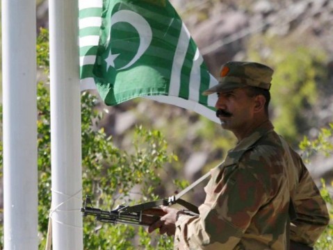  A Pakistani soldier keeping watching. File Pic