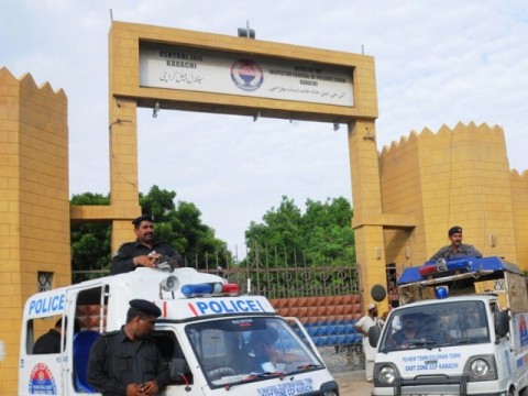 Troops guarding Central Jail, Karachi in Pakistan. File Pic