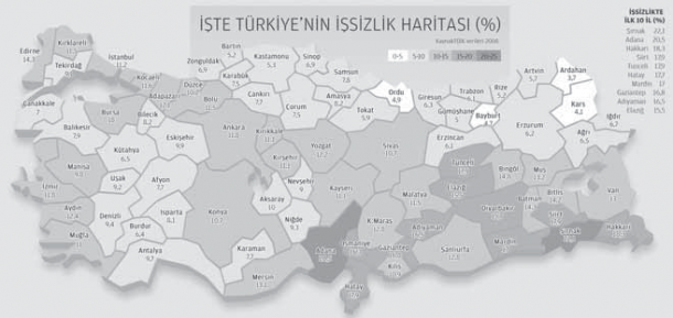 Türkiye İşsizlik Haritası