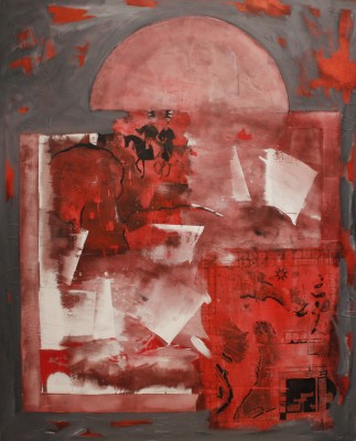 Sultan İle Beraber Yürümek 2011, tuval üzerine karışık teknik, 157 x127 cm. sultan ile beraber yurumek 2011