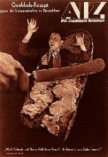 John Heartfield Kimdir? 6 John Heartfield, Goebbels’ın Almanya’daki yiyecek kıtlığına karşı reçetesi-"Ne?Sofranızda domuz yağı ve tereyağı mı eksik? Yahudilerinizi yesenize!" (Goebbels- Rezept gegen die Lebensmittel not in Deutschland- Was? Schmalz und Butter fehlt beim Essen? Ihr könnt ja eure Juden fressen!), 24 Ekim 1935, AIZ.