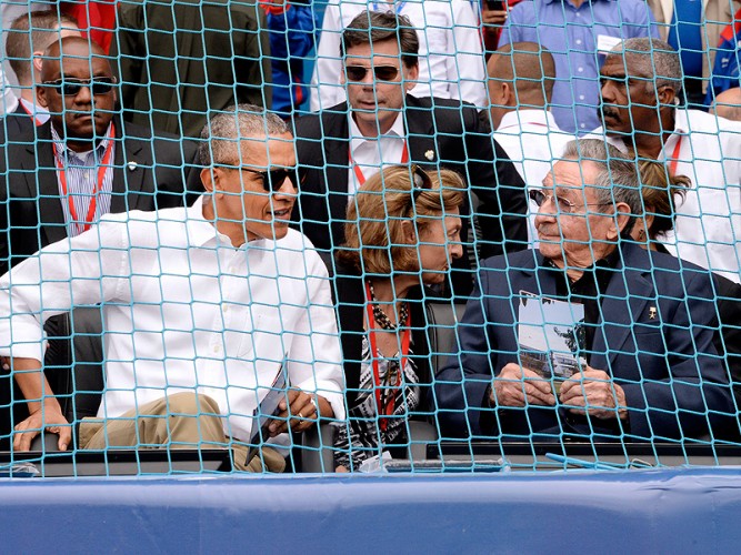 Barack Obama & Raul Castro beyzbol maçında!