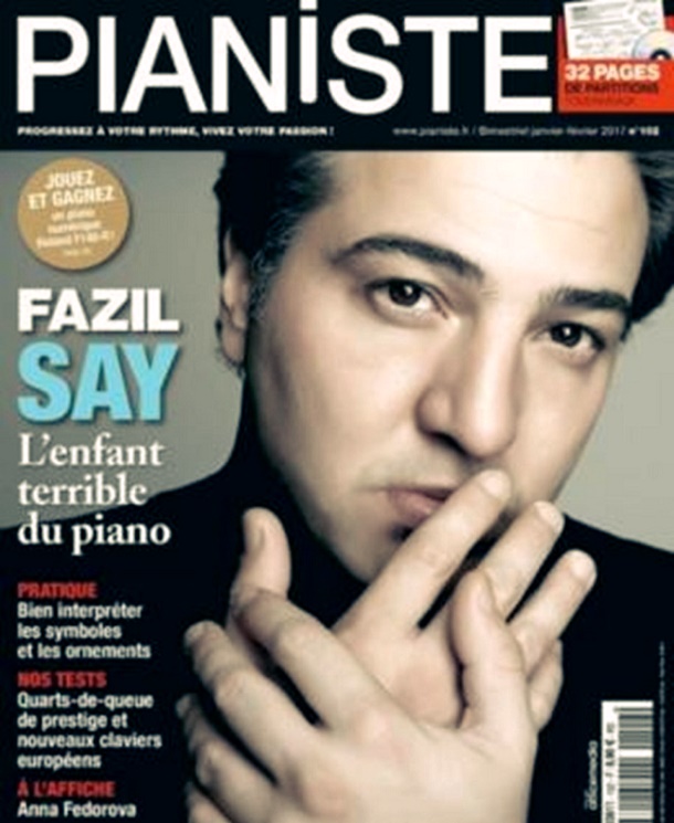 Fazıl Say Fransız Dergisi Pianiste'nin Kapağında 2 Dünyaca ünlü piyanist ve besteci Fazıl Say, Fransız klasik müzik dergisi Pianiste’in son sayısının kapağında yer aldı.
