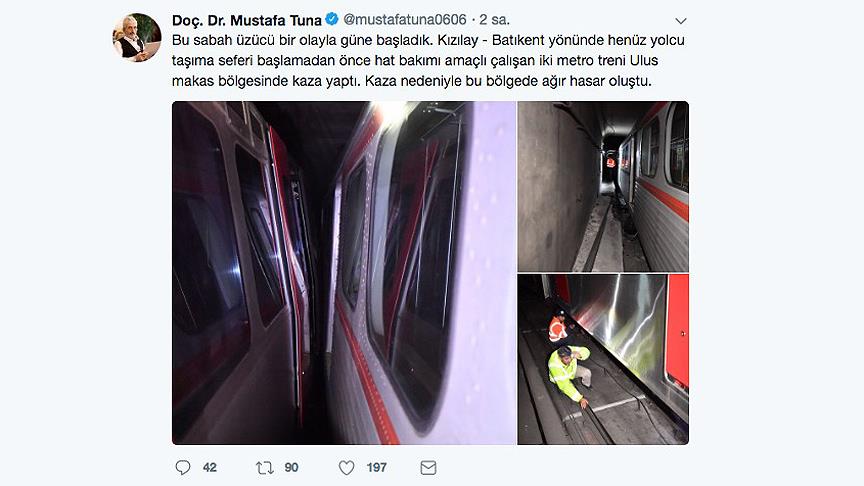 Ankara'da metro kazası seferleri aksatıyor 2 ankara metro kazasi