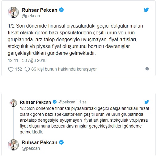 Bakan Ruhsar Pekcan açıklama yaptı 