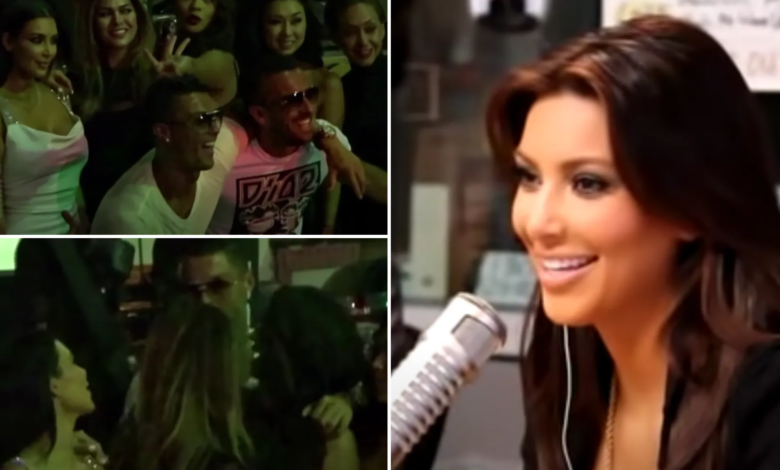 The newly single reality starlet and the Real Madrid player Cristiano Ronaldo shared a romantic lunch - along with a smooch Kim Kardashian - in Spain.