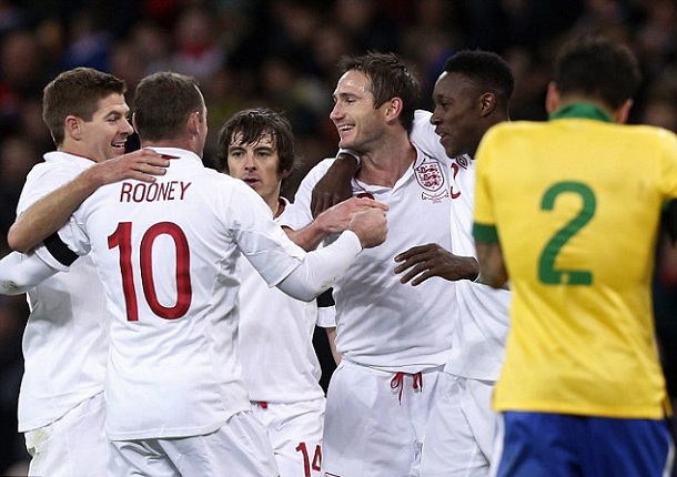 England gave intimidated before Brazil 2016 World Cup, Brazil was remained ineffective face of three Lions Wayne Rooney and Frank Lampard become hero in historic victory.
