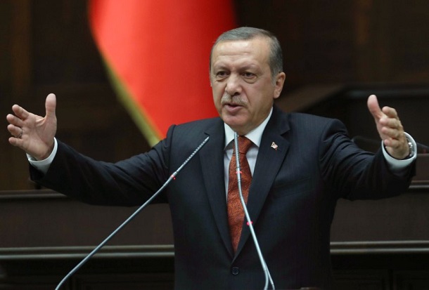 Turkish Prime Minister Recep Tayyip Erdoğan crying during AKP meeting