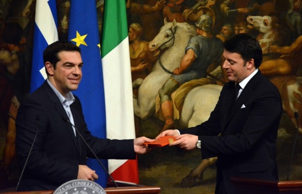 Italian PM Renzi hosts new Greek PM Tsipras for talks