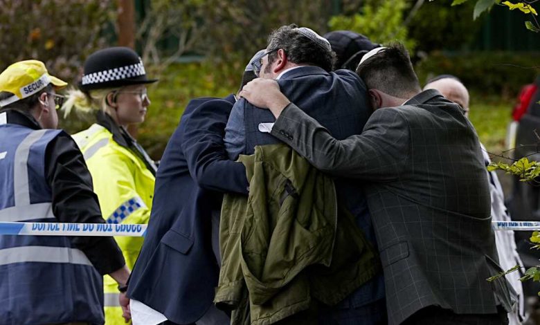 Two people were killed and four others seriously wounded when a synagogue in Manchester came under attack during Yom Kippur prayers.