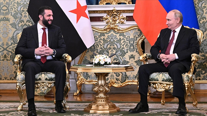 Russian President Vladimir Putin welcomed Syrian President Ahmed al-Sharaa to the Kremlin Palace for high-level talks marking Sharaa’s first official visit to Russia since taking office.
