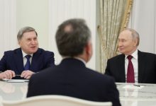 Putin, speaking earlier, accused European governments of undermining US-led peace efforts.