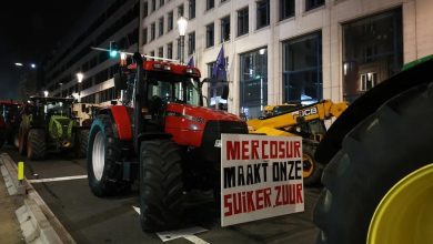 Farmers blocked Brussels roads with tractors during an EU summit, protesting the Mercosur deal they say threatens agriculture.