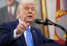 Trump reiterated claims of military action against Iran during a speech in Iowa, saying a new naval force is heading toward the region.