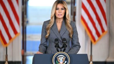 Melania Trump appeared at the White House to firmly reject claims linking her to Jeffrey Epstein or suggesting she had any knowledge of his crimes.