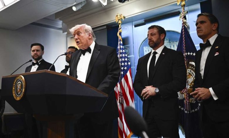 Trump was escorted out of the White House Correspondents’ Dinner by his security team after shouting and gunfire were heard inside the venue.