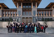 Erdoğan and First Lady Emine Erdoğan hosted a reception at the Presidential Complex for leaders and spouses attending the 36th NATO Summit in Ankara.