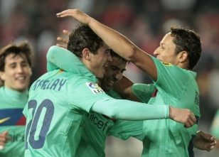 8 golle finale! Almeria: 0 - Barcelona: 3 / Video 1 barcelona yesil sevinc