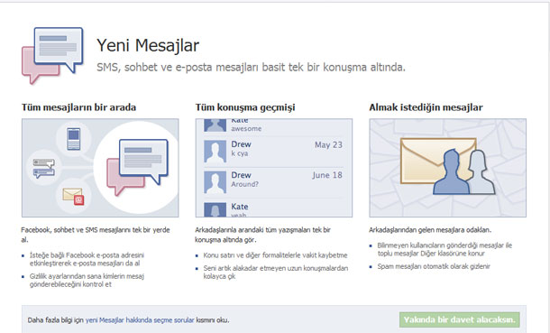 Facebook e-mail geliyor 1 facebook email