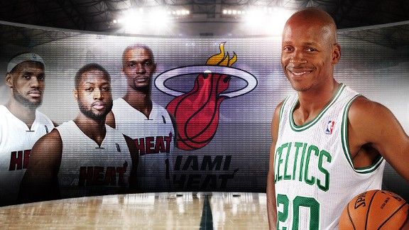 Süper üçlü oldu mu size süper dörtlü, Miami Heat Ray Allen'ı kadrosuna kattı..