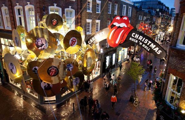 carnaby street christmas lights 2012 rolling stones