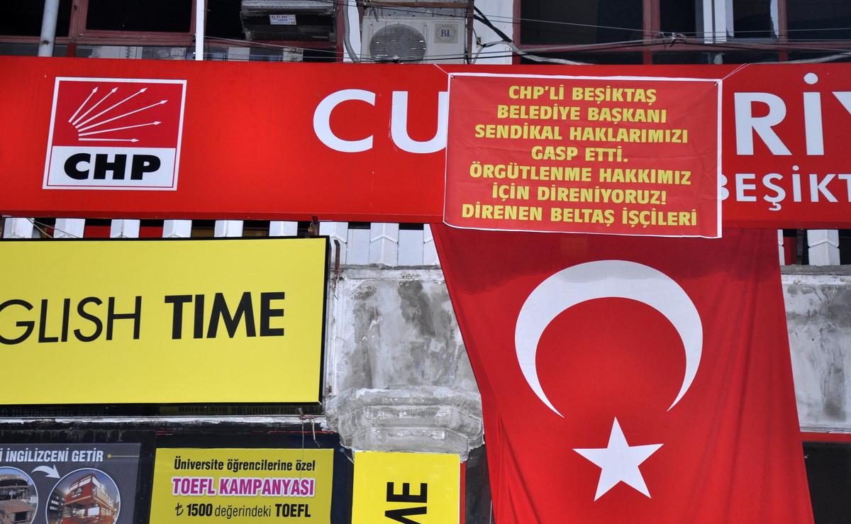 Beşiktaş Beltaş İşçileri CHP binasını işgal ettiler / Son dakika haberleri 1 beltas iscileri chp