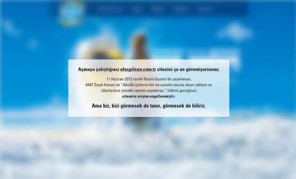 İçki markalarının internet siteleri kapanıyor 1 efes site