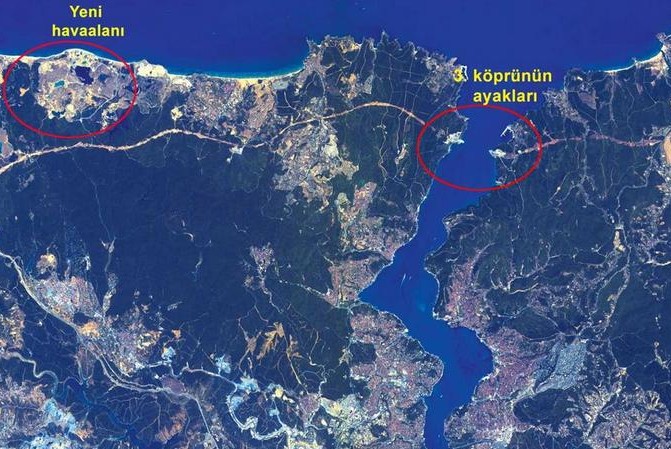 3. köprü güzergahı ve ağaç katliamı uzaydan görüntülendi 1 ucuncu kopru uzay1 e1376988320872
