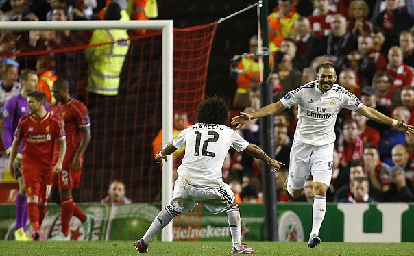 liverpool real madrid 0 3 karim benzema cristiano ronaldo