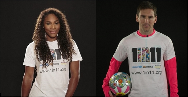 serena williams messi unicef