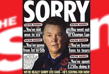 The Sun, Louis van Gaal'den dalga geçerek özür diledi! 1 the sun vangaal