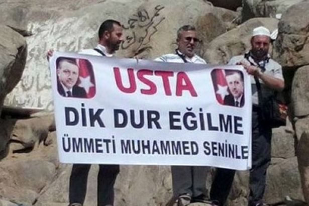 Hira Mağarasında Erdoğan pankartı açtılar! 1 hira