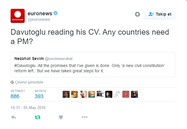 euronews davutoglu