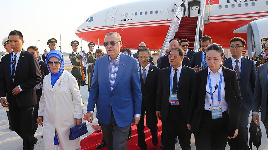 Cumhurbaşkanı Erdoğan Çin'de 1 erdogan ucak cin