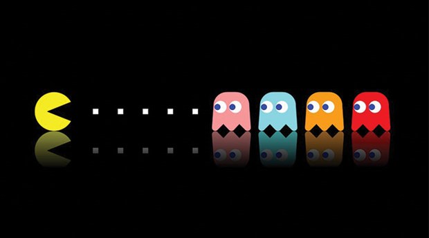 "Pacman Müslüman çarşaflı kadınları toplayarak ilerleme oyunudur" 1 pacman