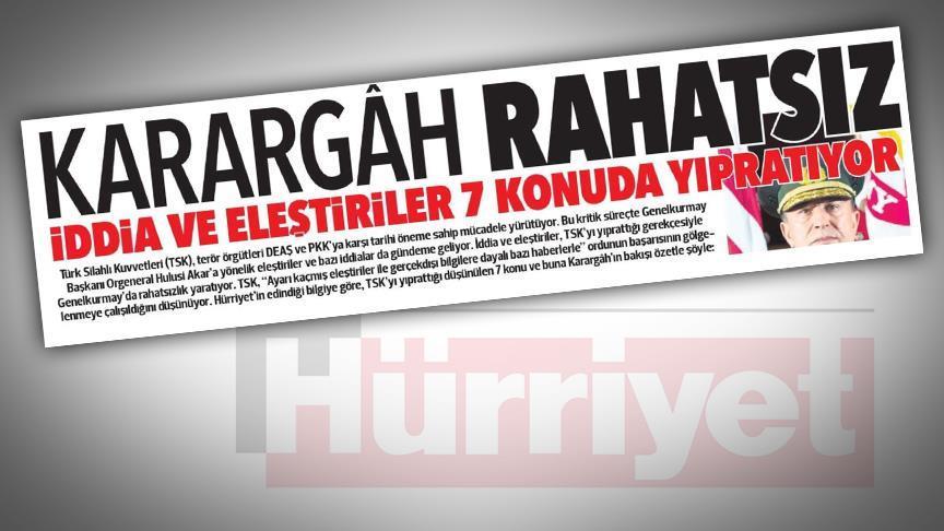 Son Dakika: Hürriyet'in "Karargah rahatsız" manşetinde yeni gelişme 1 karargah rahatsiz